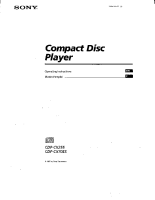 Sony CDP-CX255 - Owners Manual 